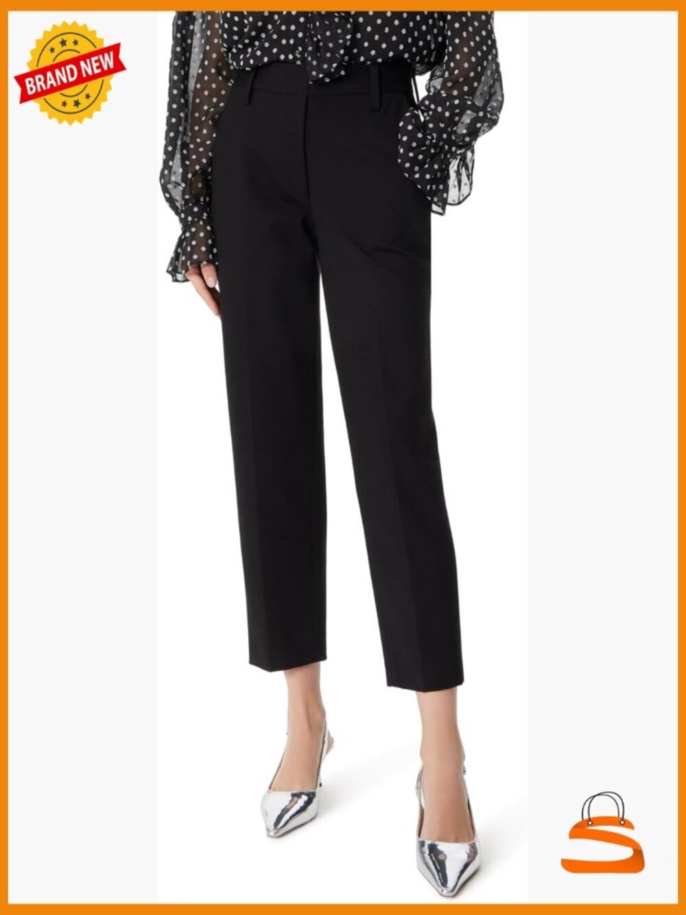 High Rise Slim Fit Trouser Ankle Pant Slacks